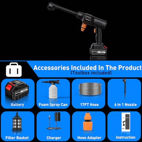 900PSI Cordless Handheld Pressure Washer with 2 Batteries B78355