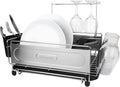 Stainless Steel Dish Drying Rack with Utensil Caddy and Draining Board Y6736