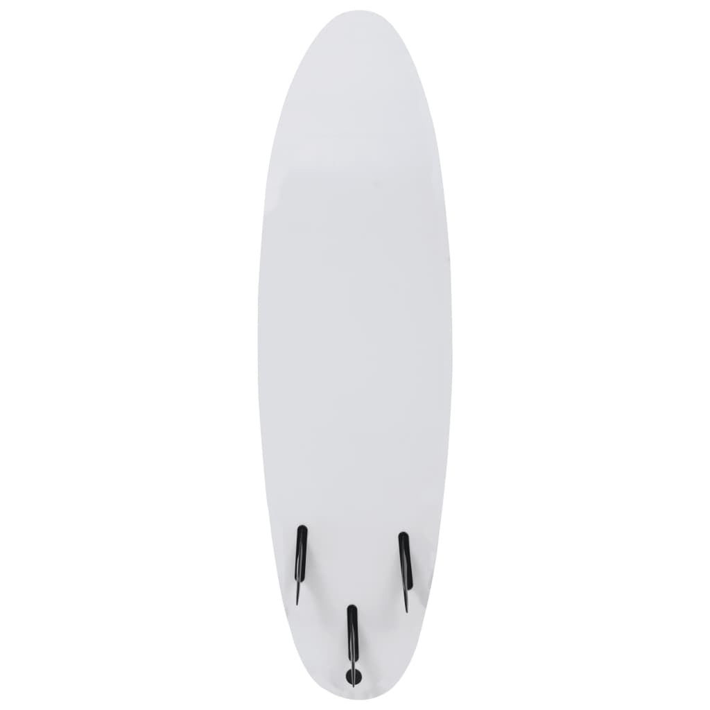 Surfboard with Leash and Plastic Fins 66.9 x 18.4 x 3.1 Inches W9233