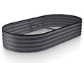 Gray 6×3×1ft Galvanized Metal Raised Garden Bed M6236