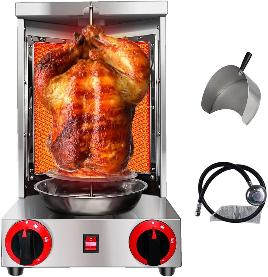 Gas Vertical Doner Kebab Machine with 2 Burner and Meat Catch Pan K77699