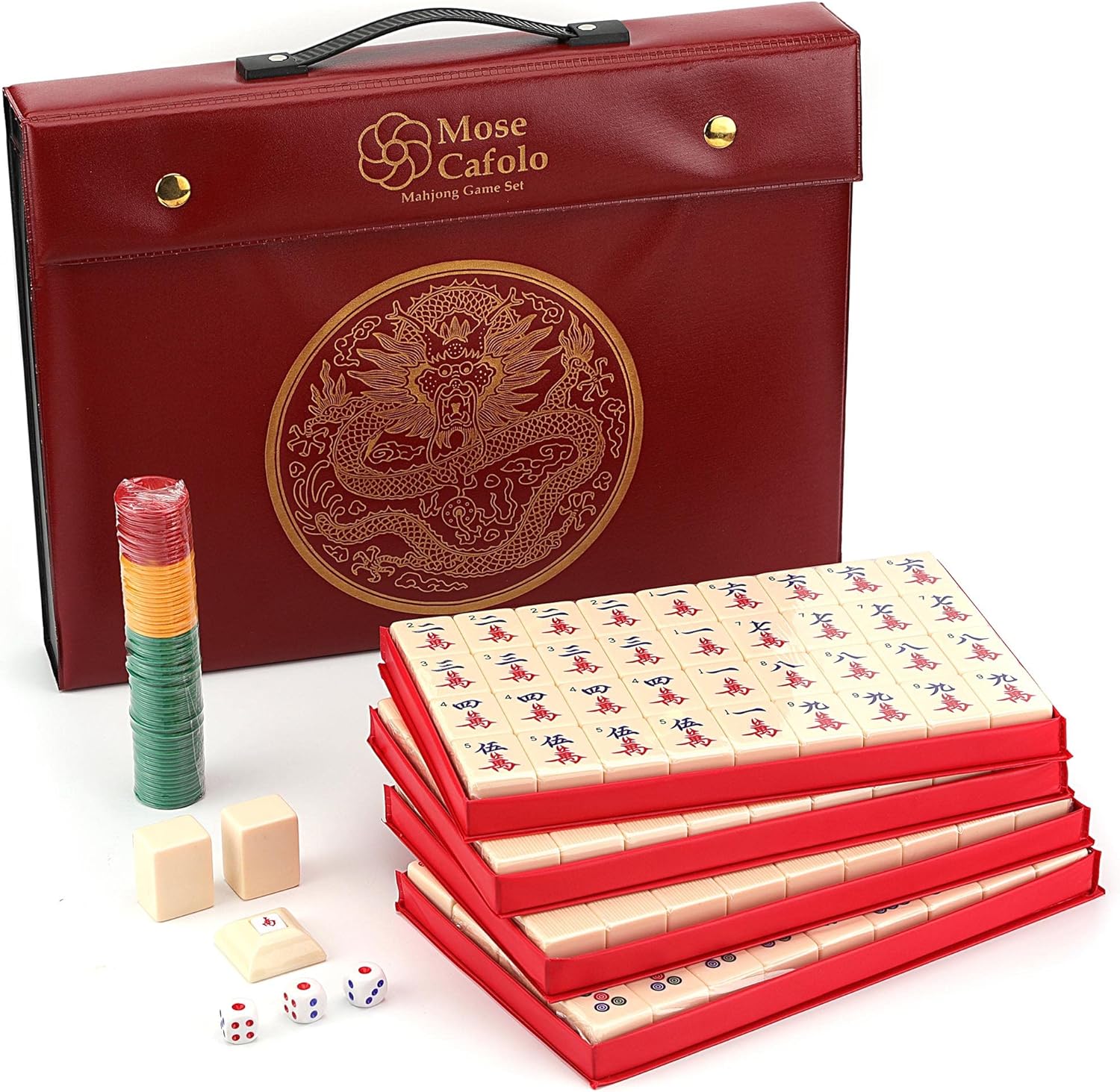 X-Large 146 Numbered Melamine 1.5" Large Size Tile Mahjong Set T894