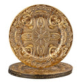 13" Antique Gold Round Plastic Charger Plates, Set of 6 E25144