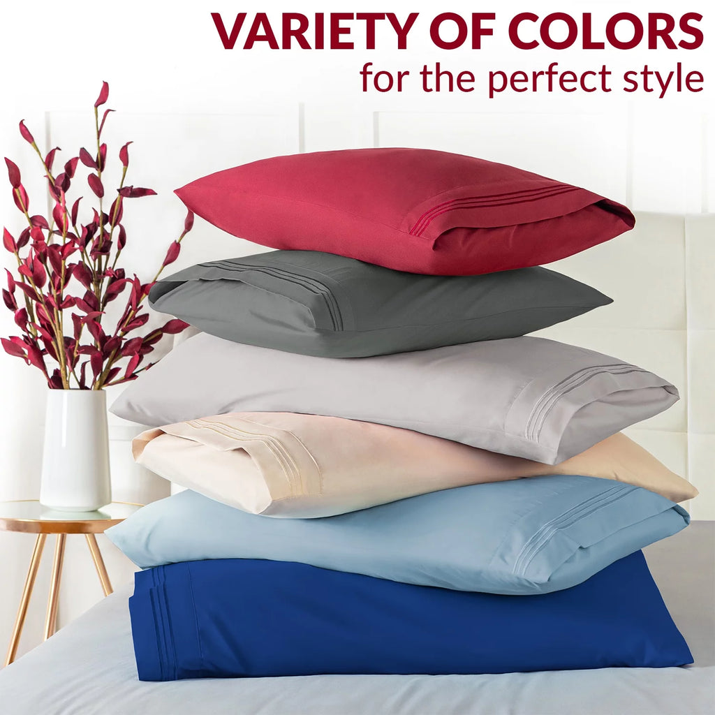 Standard Size Set of 4 Pillow Cases, Royal Blue E1988