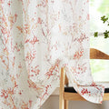 White Striped Sheer Curtains 63inch Length Light Filtering Semi Sheer Chiffon Window Curtains 2 pack Grommet Top X909