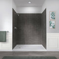32 in. x 60 in. x 78 in. Slate Shower Kit with Left Drain Base in White (5-Piece) V611