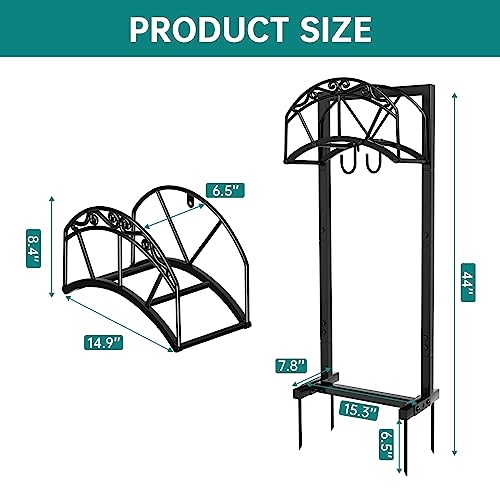 Black Freestanding Metal Hose Holder Holds 150-feet Hose H937