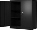 Black Locking Metal Storage Cabinet with Adjustable Shelves, W36'' x D18'' x H41.6'' K330140
