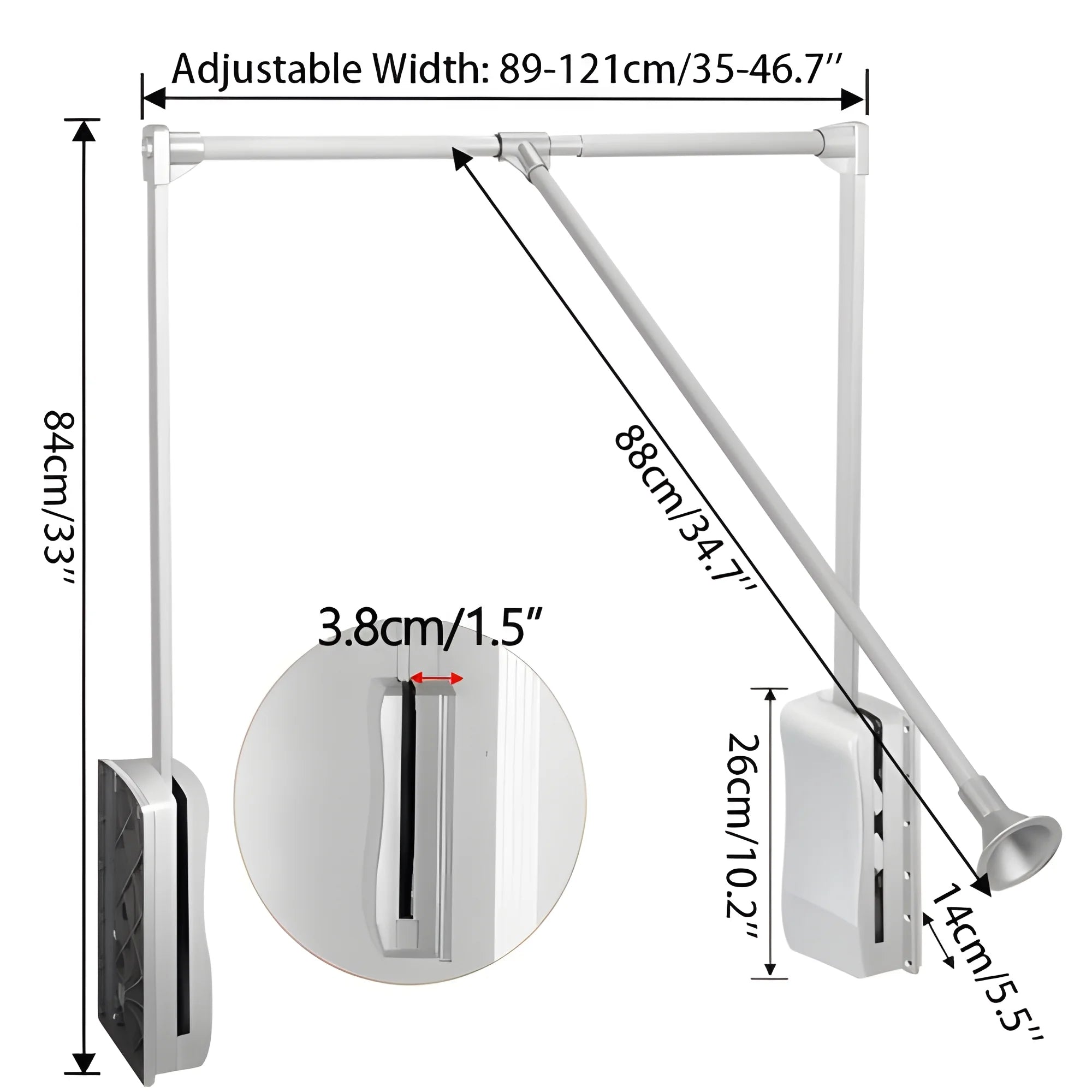 Adjustable 35-46.7 inch Heavy Duty Closet Rod R88779