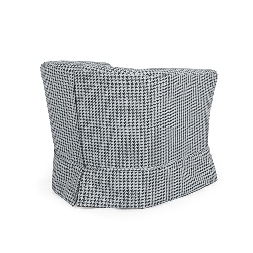 White/Blue Stripe Swivel Club Chair A764050
