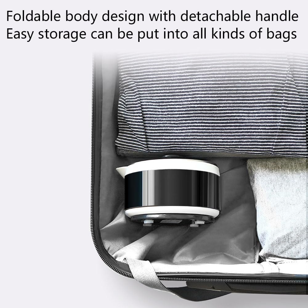 Travel Foldable Electric Kettle Portable Silicone Collapsible Kettle with LED Digital Display Food Grade Silicone BPA Free Boil Dry Protection 0.6L W859303