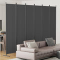 8-Panel 6 ft Tall Indoor Folding Room Divider, Dark Grey T34309