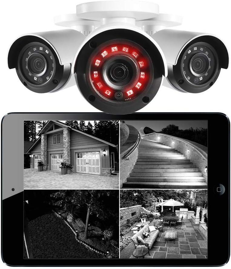 1080p HD 8-Channel Security System with Eight Weatherproof Bullet Security Camera T874302