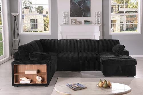 Oversized U Shaped Sleeper Sectional Sofa with Storage Chaise M788