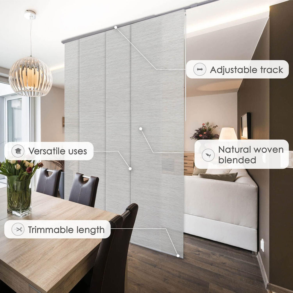 Adjustable Vertical Panel Track Blinds, 45.8" to 86" W, Up to 96" H, Marble U3144