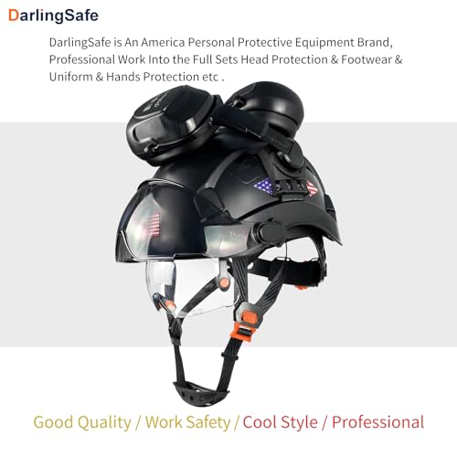 Safety Helmet with Visor Ear Muffs Hard Hat K80757