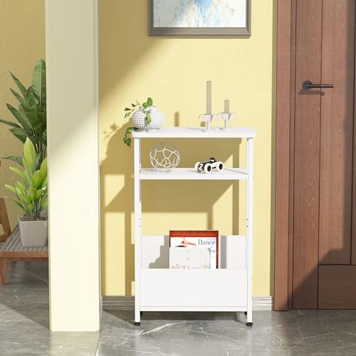 Faux White Marble 3 Tier Narrow Side Table C945820