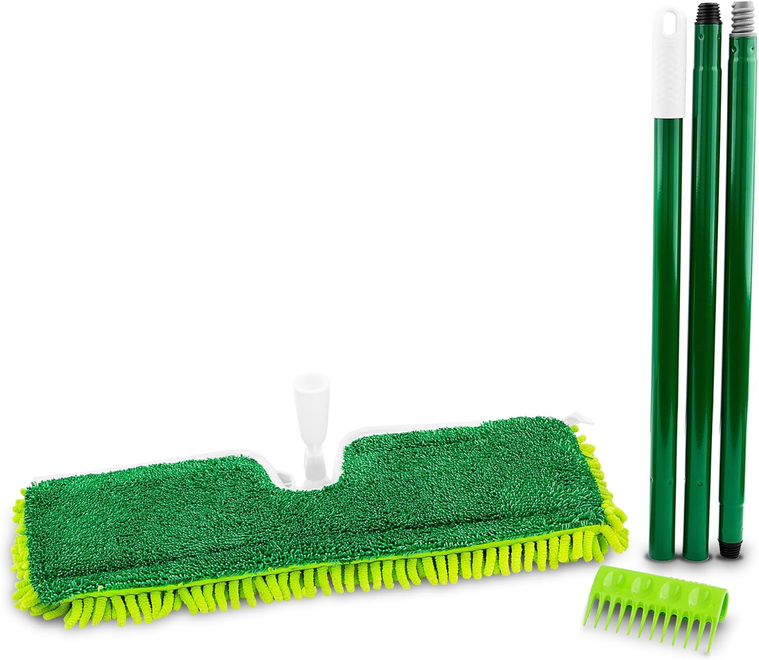 18" 2-Sided Microfiber Flat Mop with 49" Handle N337