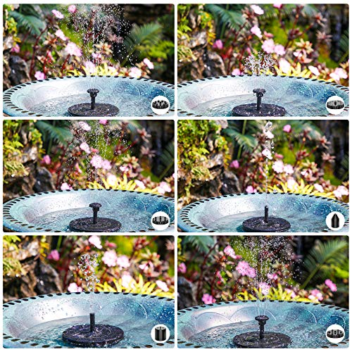 1.5W Solar Bird Bath Fountain Pump with 6 Nozzles X66986