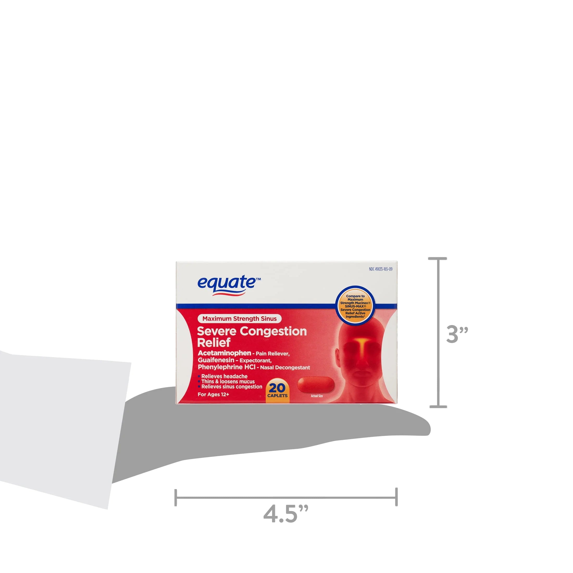 20 Count Sinus Congestion Relief Caplets Y37699