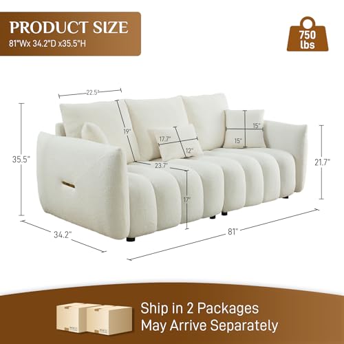 Black Oversized 3 Seater Boucle Sofa with 3 Pillows N5025