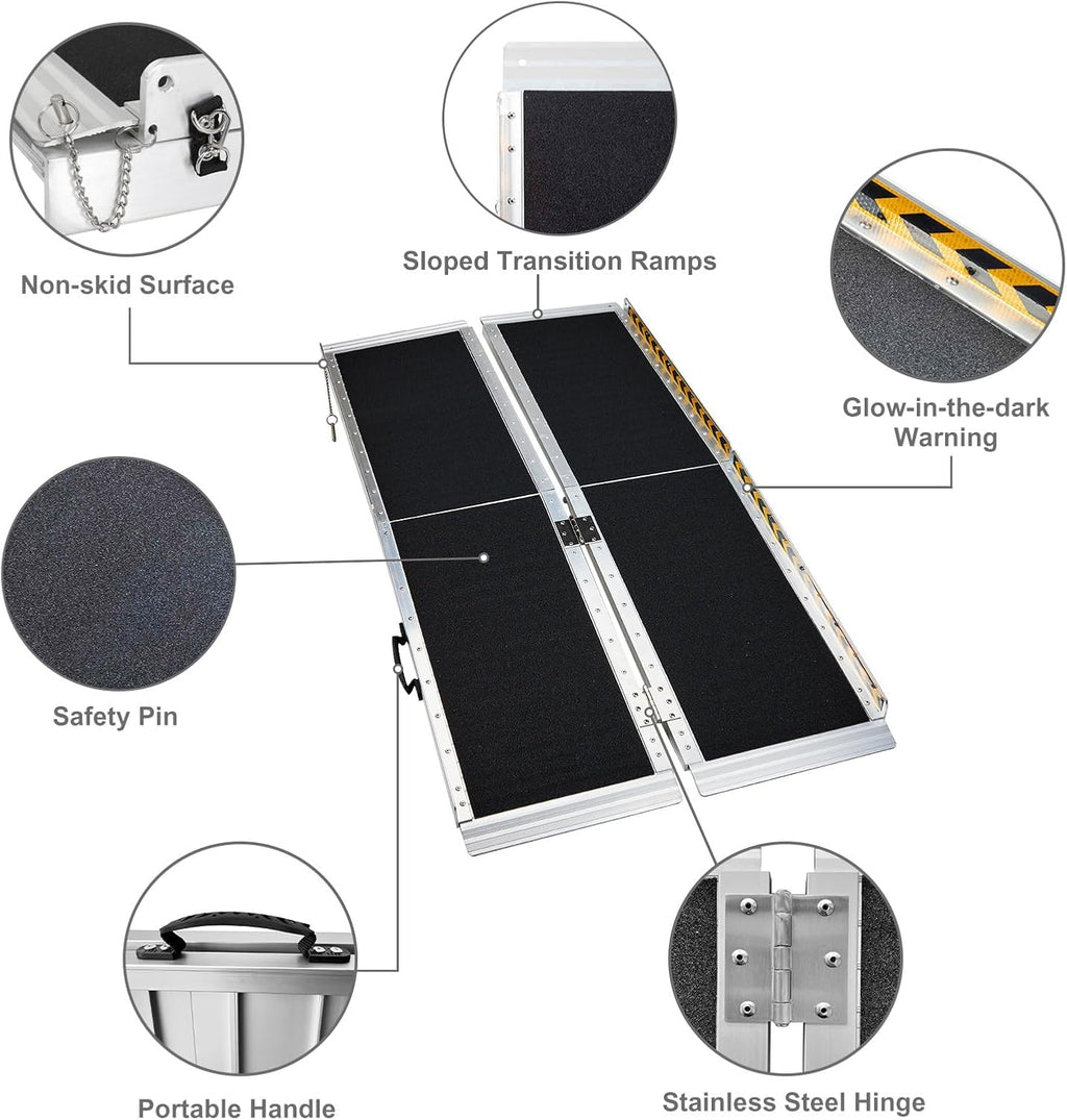 5FT Non-Slip Aluminum Folding Wheelchair Ramp A940