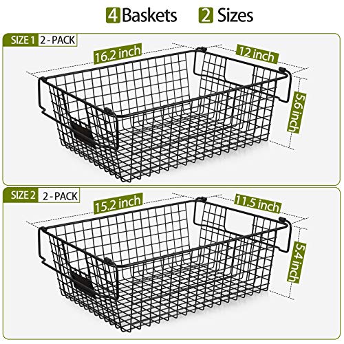 4 Pack Large Stackable Wire Metal Baskets R5864