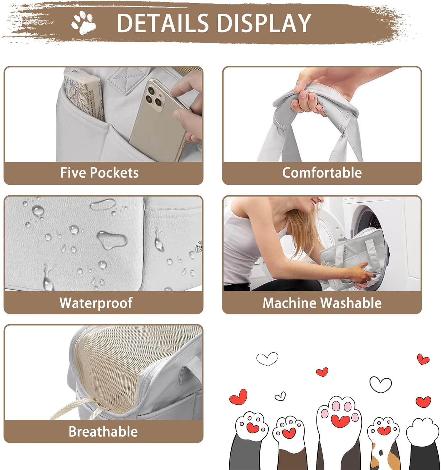 Soft-Sided Dog Carrier with Six Pockets J749763
