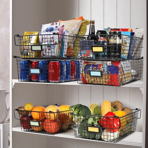 4 Pack Large Stackable Wire Metal Baskets R5864