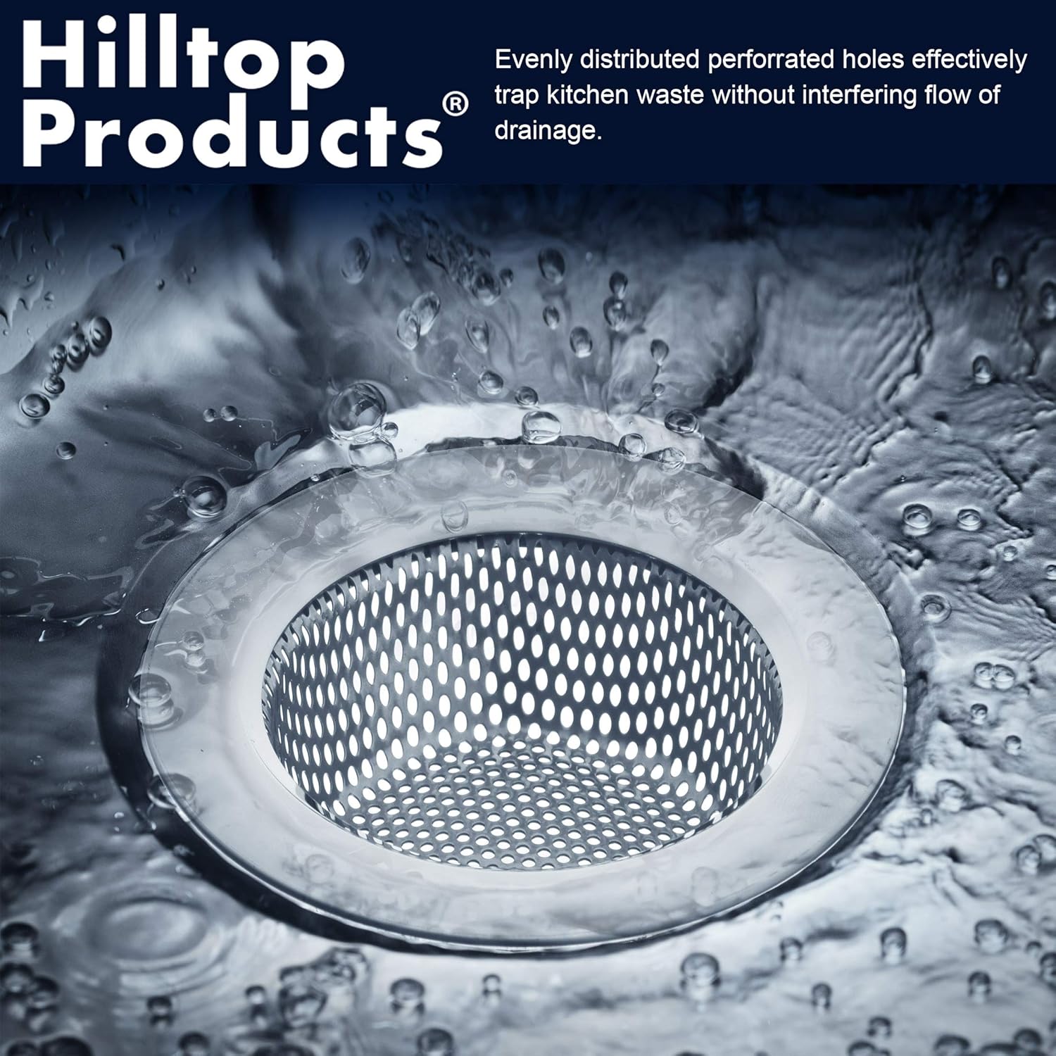 2 Pack 4.5" Top / 3" Basket Stainless Steel Kitchen Sink Drain Strainer J84475