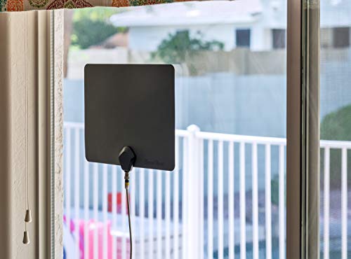 Ultra-Thin Indoor TV Antenna 35 Mile Range Black White T3313