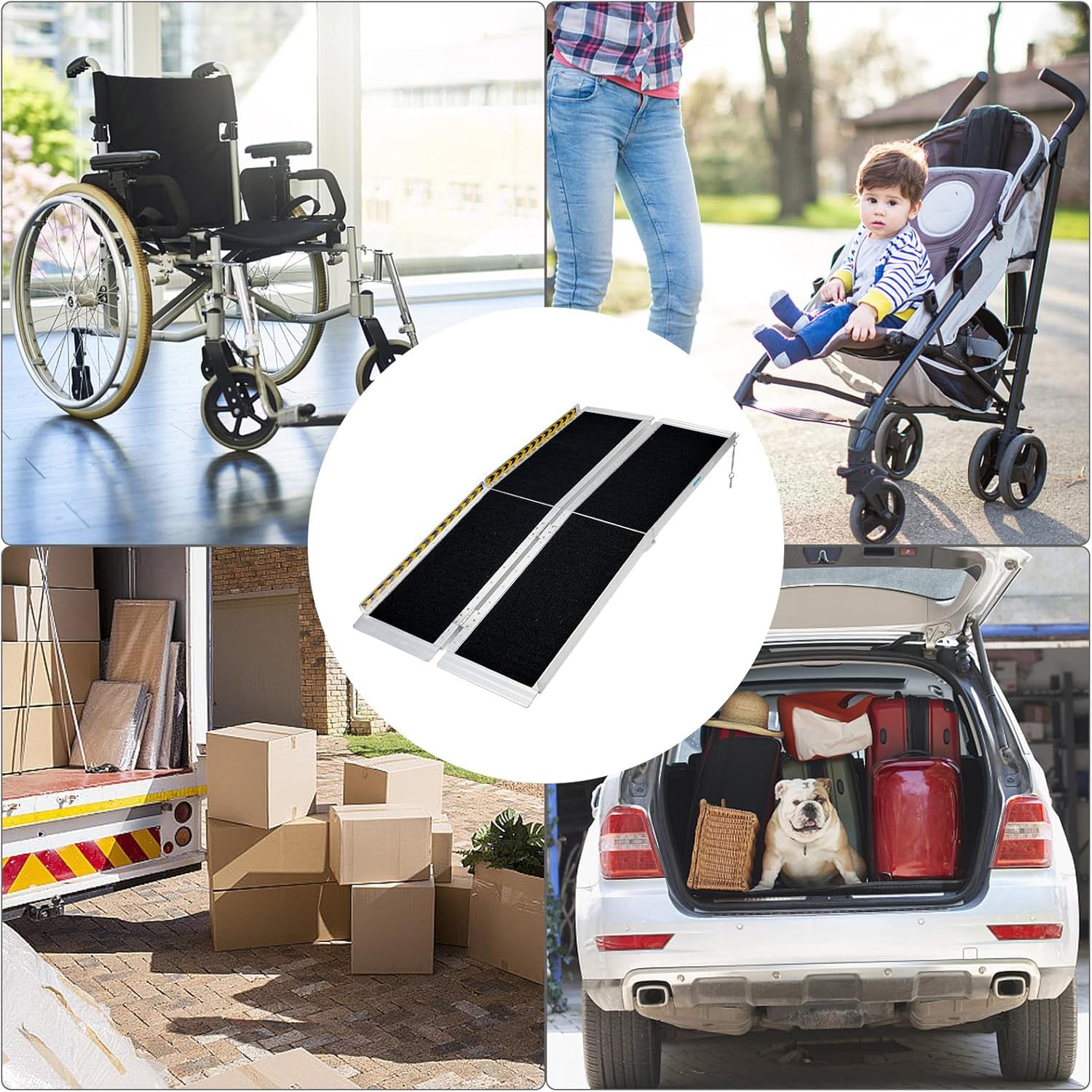 5FT Non-Slip Aluminum Folding Wheelchair Ramp A940