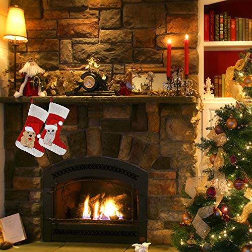 18’’ Red Felt Cat Christmas Stocking W1765