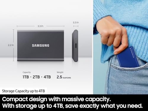 1TB Portable External Solid State Drive, Gray O46834