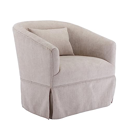 Blue Swivel Accent Chairs Set of 2 Linen Fabric L938