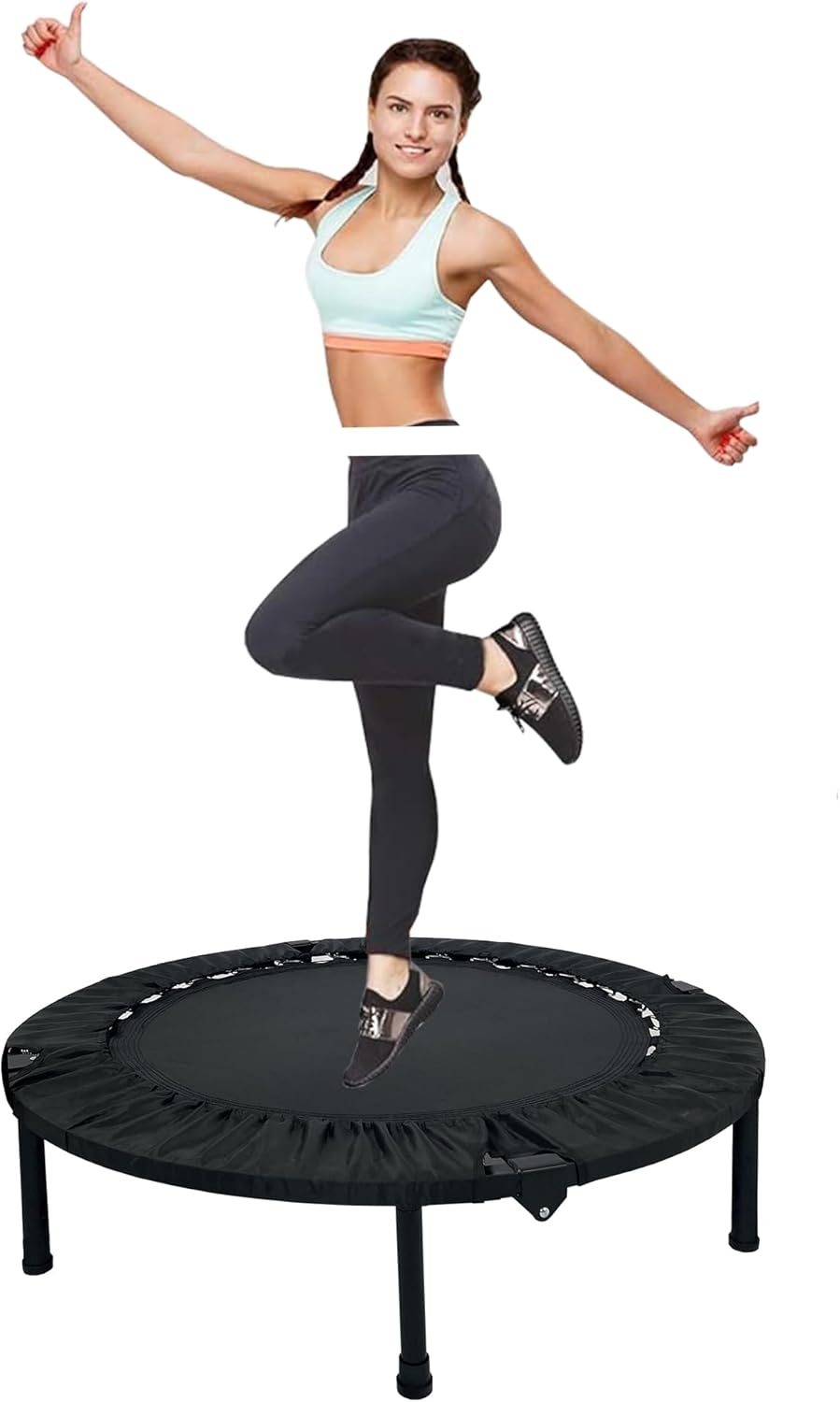 Portable Foldable Trampoline with Adjustable Handle, 40" Z879