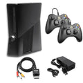 Restored Xbox 360 S 250GB Game Console Black with 2 Black Controllers Z57349