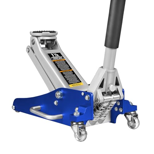 1.5 Ton Hydraulic Low Profile Aluminum and Steel Racing Floor Jack with Dual Piston Quick Lift Pump M25812