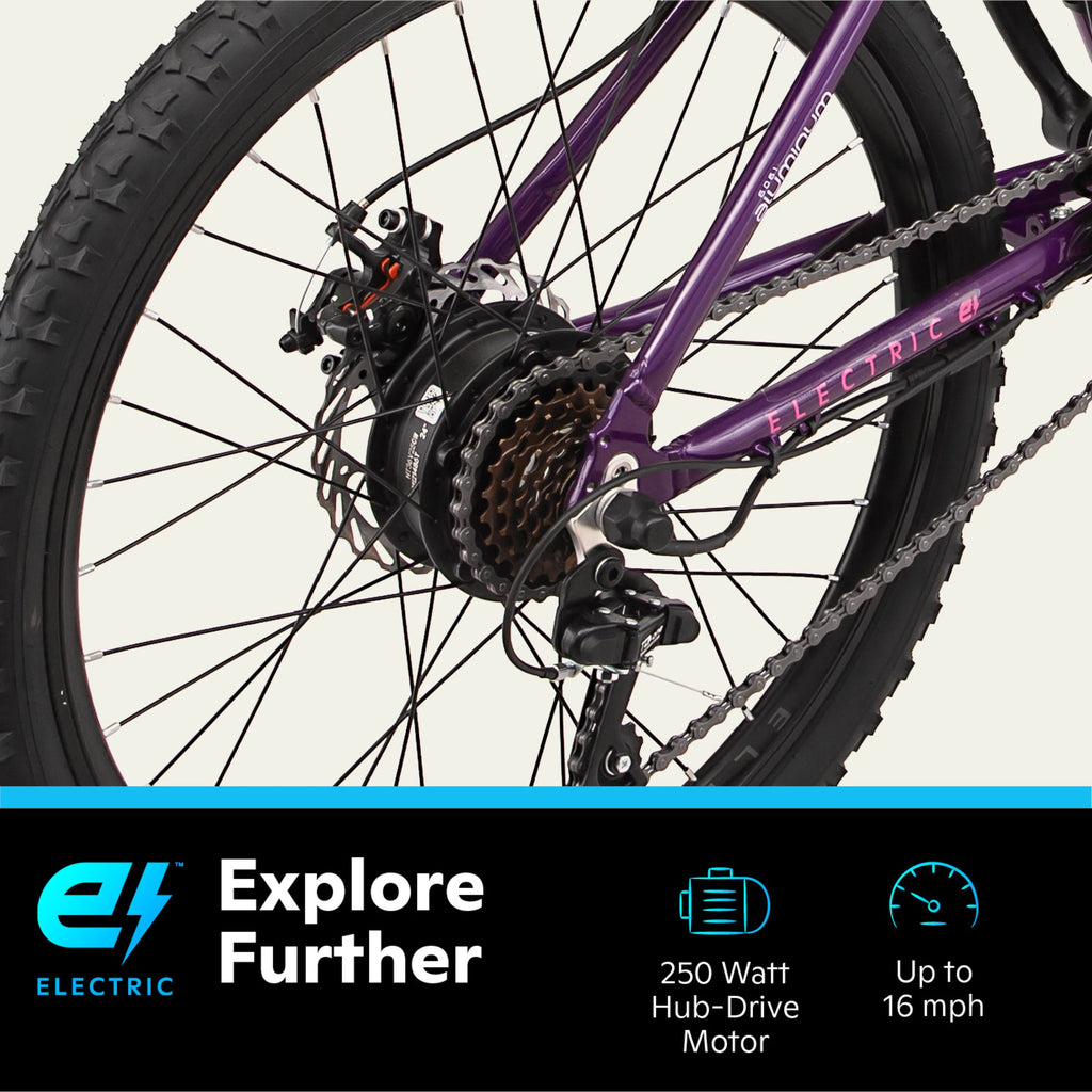 24" Purple Electric Mountain Bike D922