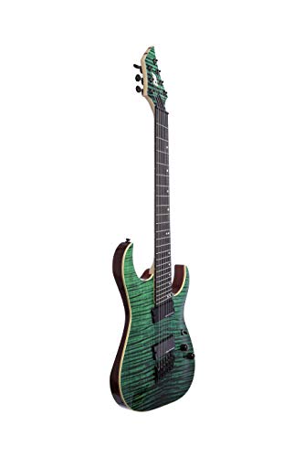 Trans Green 7 String Fanfret Electric Guitar T70889
