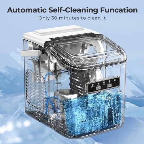 Countertop Ice Maker, 26.5lbs/24h, 2 Sizes of Ice Cube A222