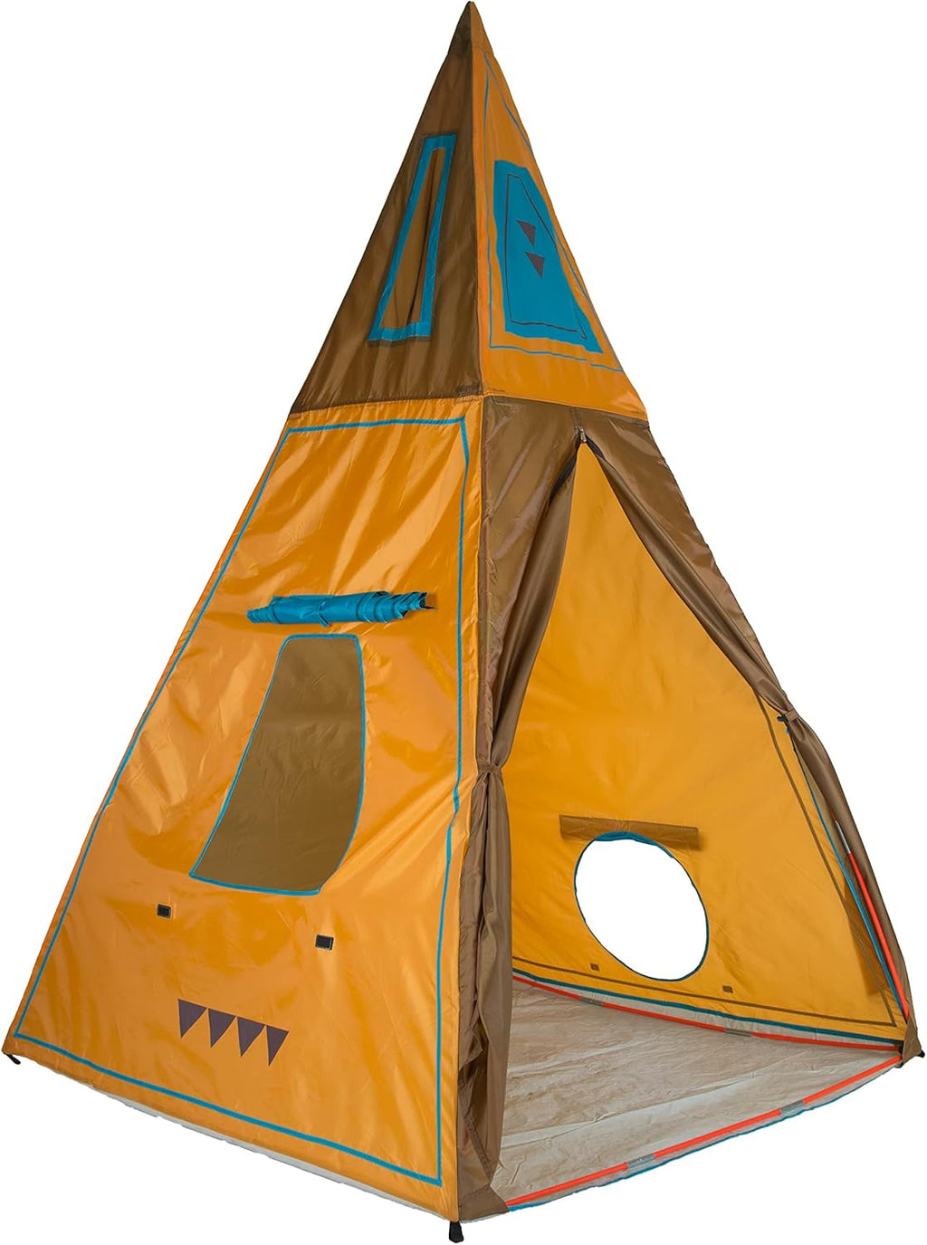 59" x 59" x 96" Brown Kids Giant Tee Pee Tent Playhouse Y176290