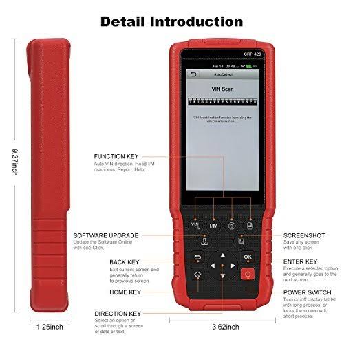 OBD2 Diagnostic Scanner with Injector Coding ABS Bleeding Oil Reset C7508
