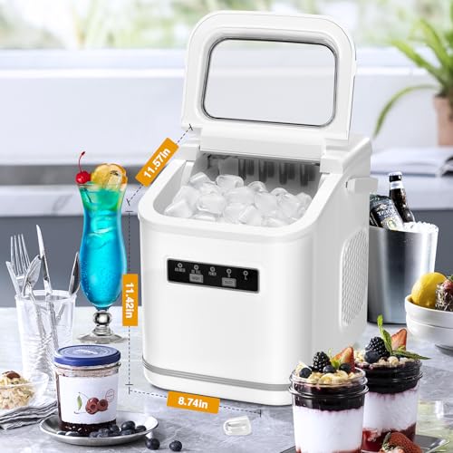 Countertop Ice Maker, 26.5lbs/24h, 2 Sizes of Ice Cube A222