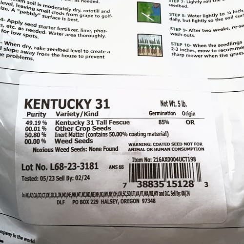 Kentucky 31 Tall Fescue Grass Seed 5 lb Bag P489