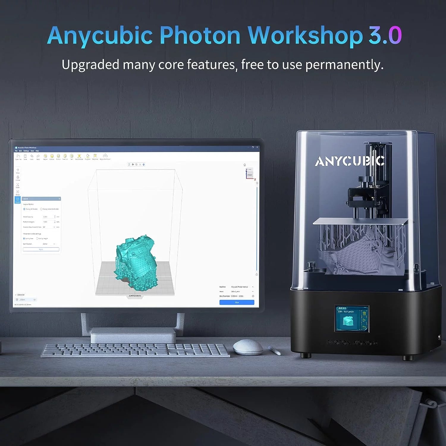 LCD 4K Resin 3D Printer with 5 KG UV Resin H443901