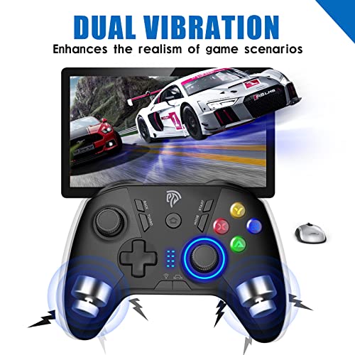 Wireless Gaming Controller with Dual Vibrate and 4 Customized Keys G6288