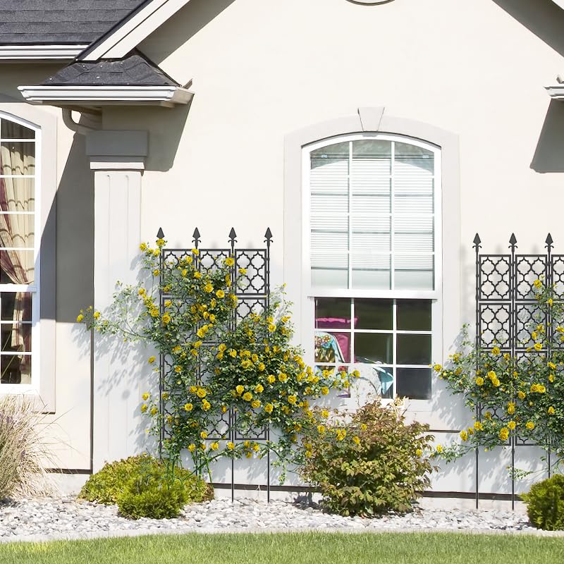 3 Pack Rustproof Metal Garden Trellis (White, Large) A26934
