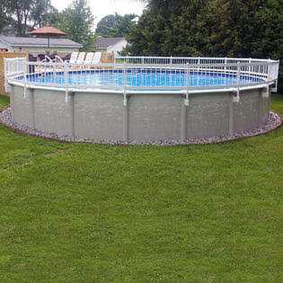 24 inch White Resin Above-Ground Pool Fence Kit A8778