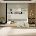 White Twin Size Wall Bedframe with Six Storage Shelf B62002